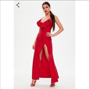 Missguided Petite Red prom wedding dress